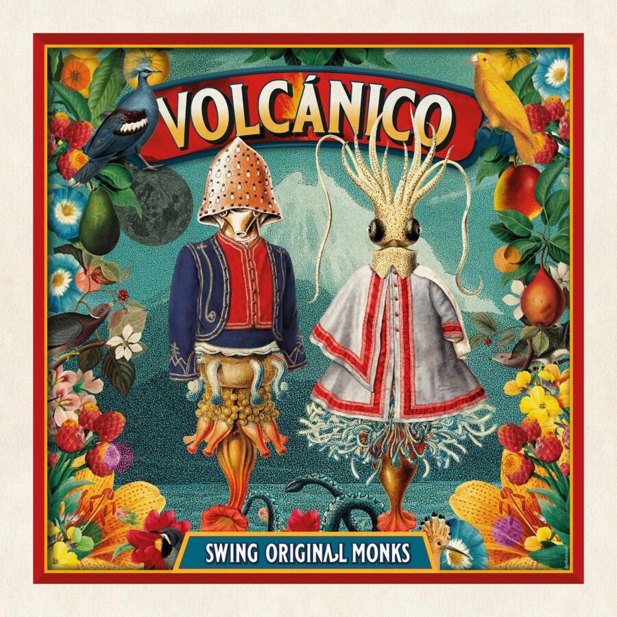 La portada del nuevo álbum VOLCÁNICO es un arte hermoso del artista ecuatoriano,Beto Val, con dos seres raros y únicos que duermen tranquilos rodeados de crujientes volcanes.