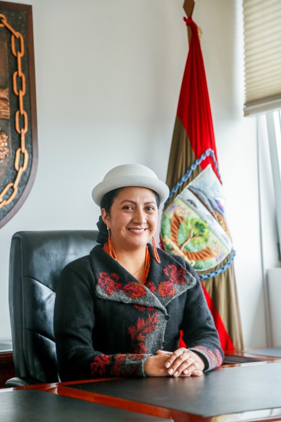 Diana Caiza, asumió la alcaldía de Ambato el 15 de mayo de 2023.