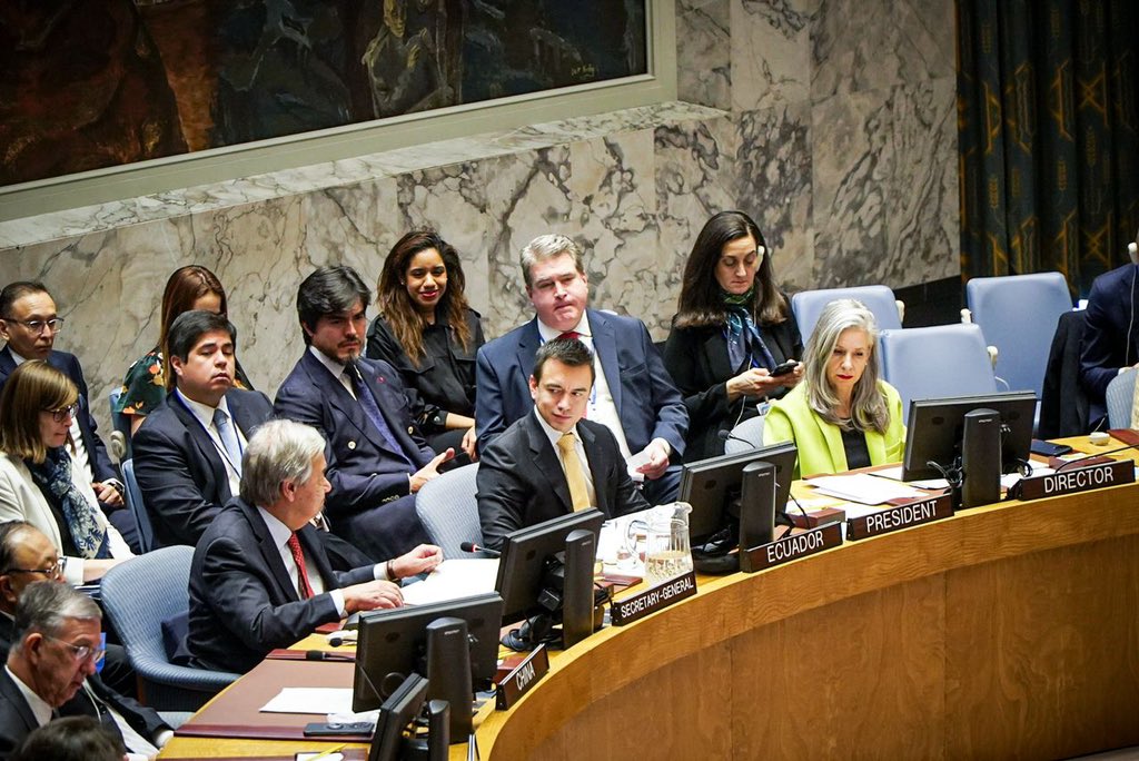 POLITICA. La presencia de Daniel Noboa en el Consejo de Seguridad es considerada como un buen mensaje. Foto: Presidencia