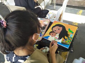 Concurso de pintura navideña organizado por Nuna Humanista se realiza en Ambato