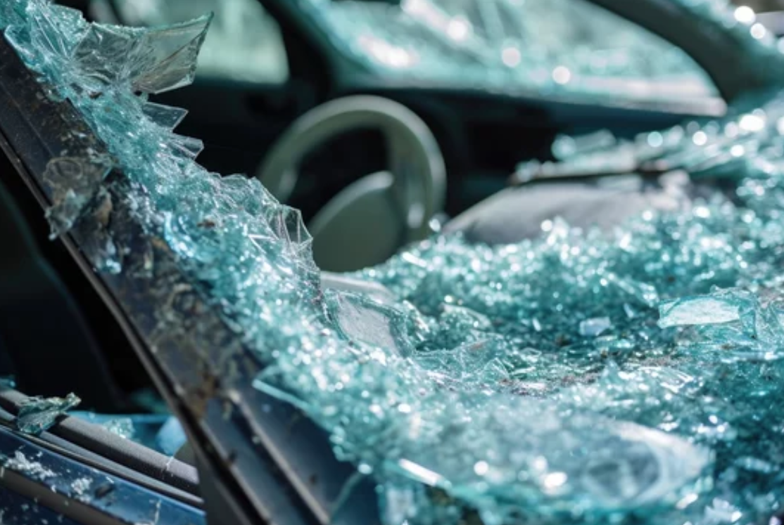 Los accesoristas rompieron la ventana del automotor para llevarse varias de sus piezas.