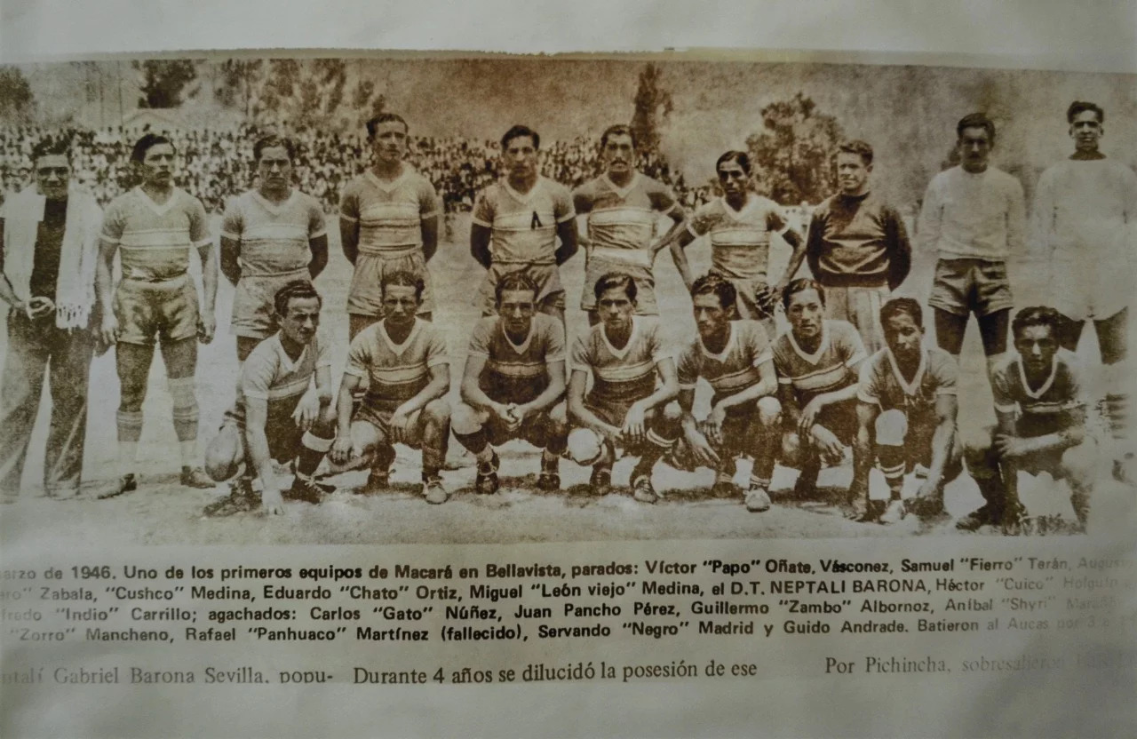 El equipo de Macará de 1948 es considerado el primer campeón nacional del Ecuador. (FOTO CORTESÍA: Roque Pérez)