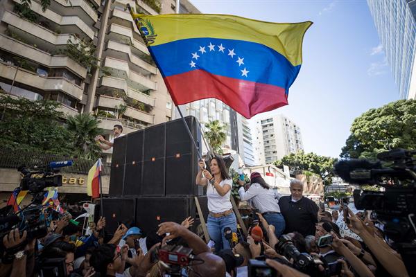 Política. La candidata presidencial de la principal coalición opositora de Venezuela, María Corina Machado.