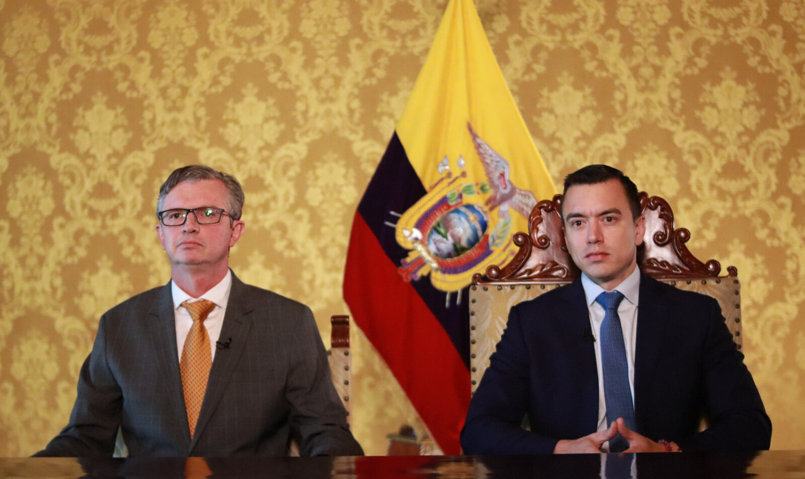 HECHO. El presidente de la República, Daniel Noboa, y su ministro de Economía, Juan Carlos Vega Malo, deben cumplir con el recorte de $1.000 millones en el gasto