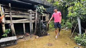 Ocho viviendas en la Che Guevara se inundaron