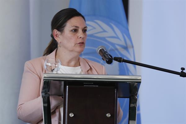 ESTUDIO. Juliette de Rivero, presentó el informe de la Oficina de la Organización de Naciones Unidas para los Derechos Humanos en Colombia.