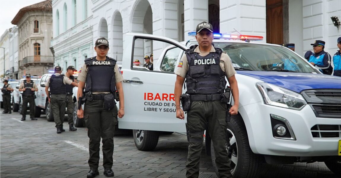 Control. Los nuevos patrulleros ya recorren, desde el 12 de marzo de 2024, los diferentes circuitos policiales de la ciudad de Ibarra.