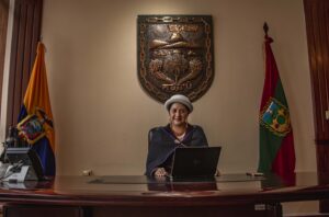 Diana Caiza, su primera FFF como alcaldesa de Ambato