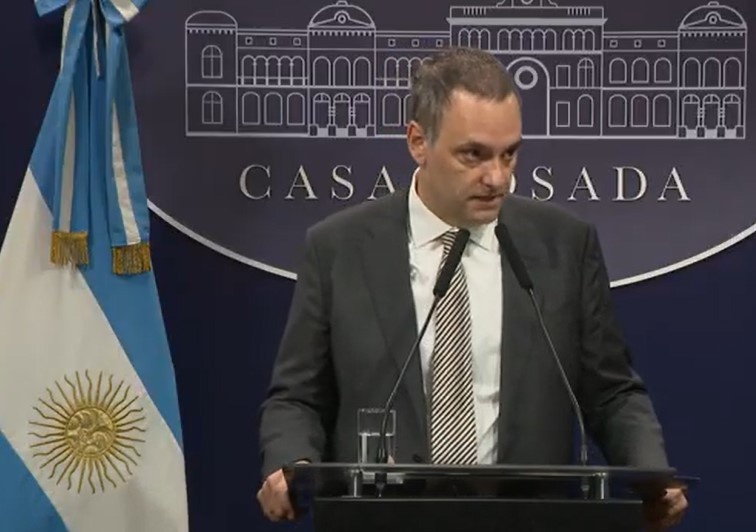 VOCERO. El portavoz del Gobierno de Argentina, Manuel Adorni.