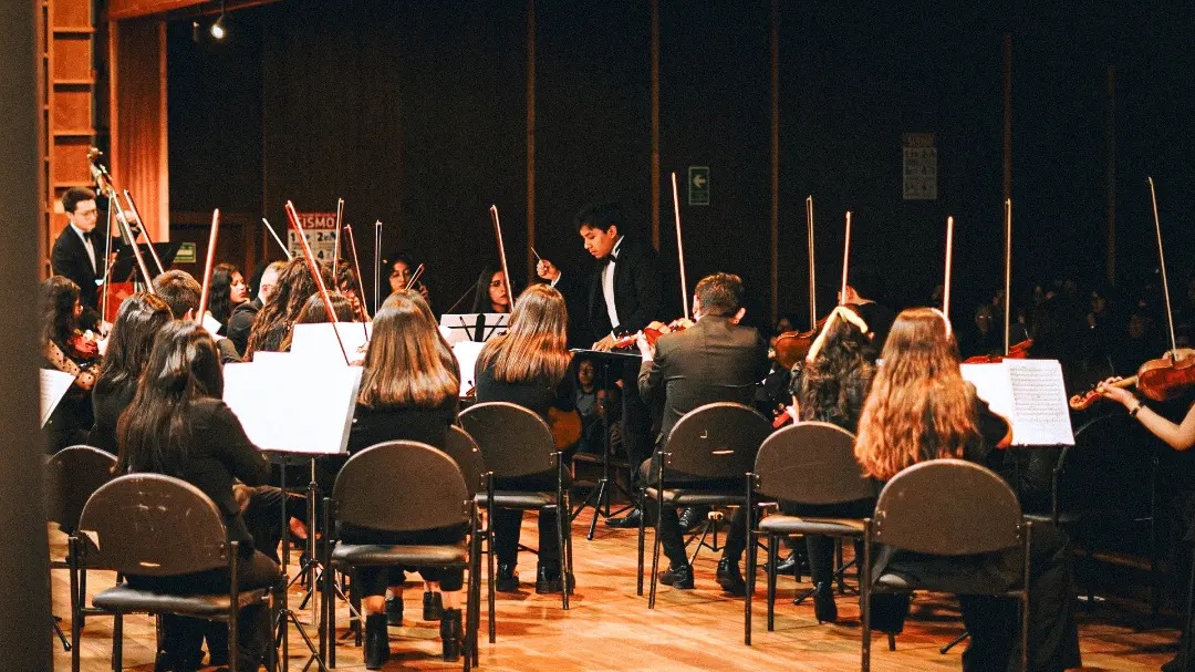 La orquesta filarmónica está compuesta por más de 35 músicos.