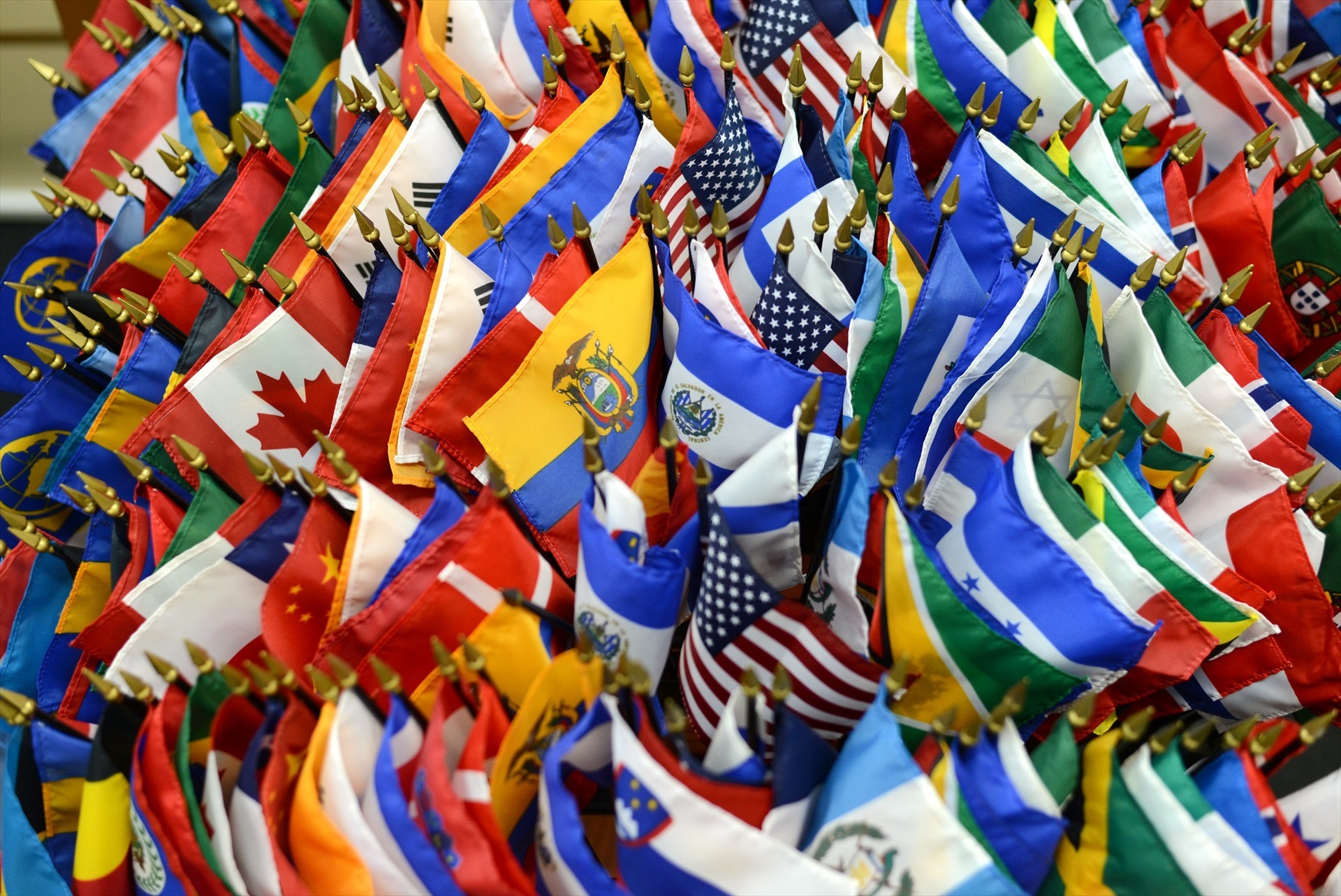 Economía. Banderas de los países de la región.