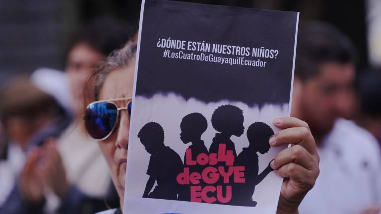 MALESTAR. Familiares, amigos y ciudadanos han realizado plantones exigiendo justicia por los cuatro niños de Las Malvinas- Guayaquil, desaparecidos el 8 de diciembre de 2024.