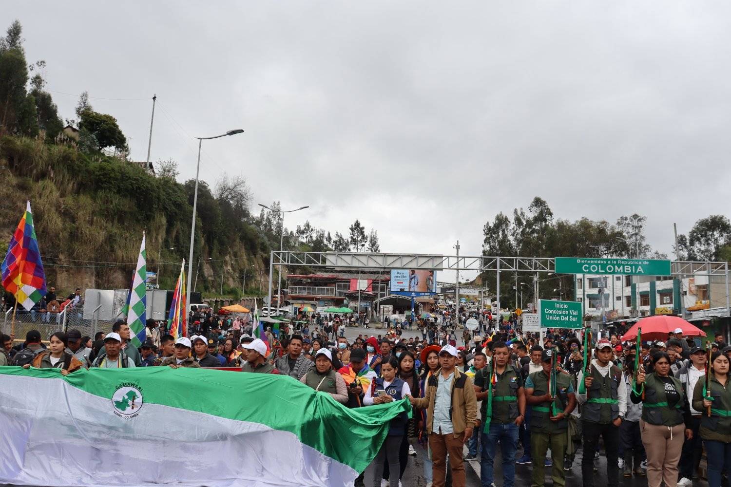 La paralización se desarrolla en Rumichaca desde la mañana del 26 de febrero de 2025.