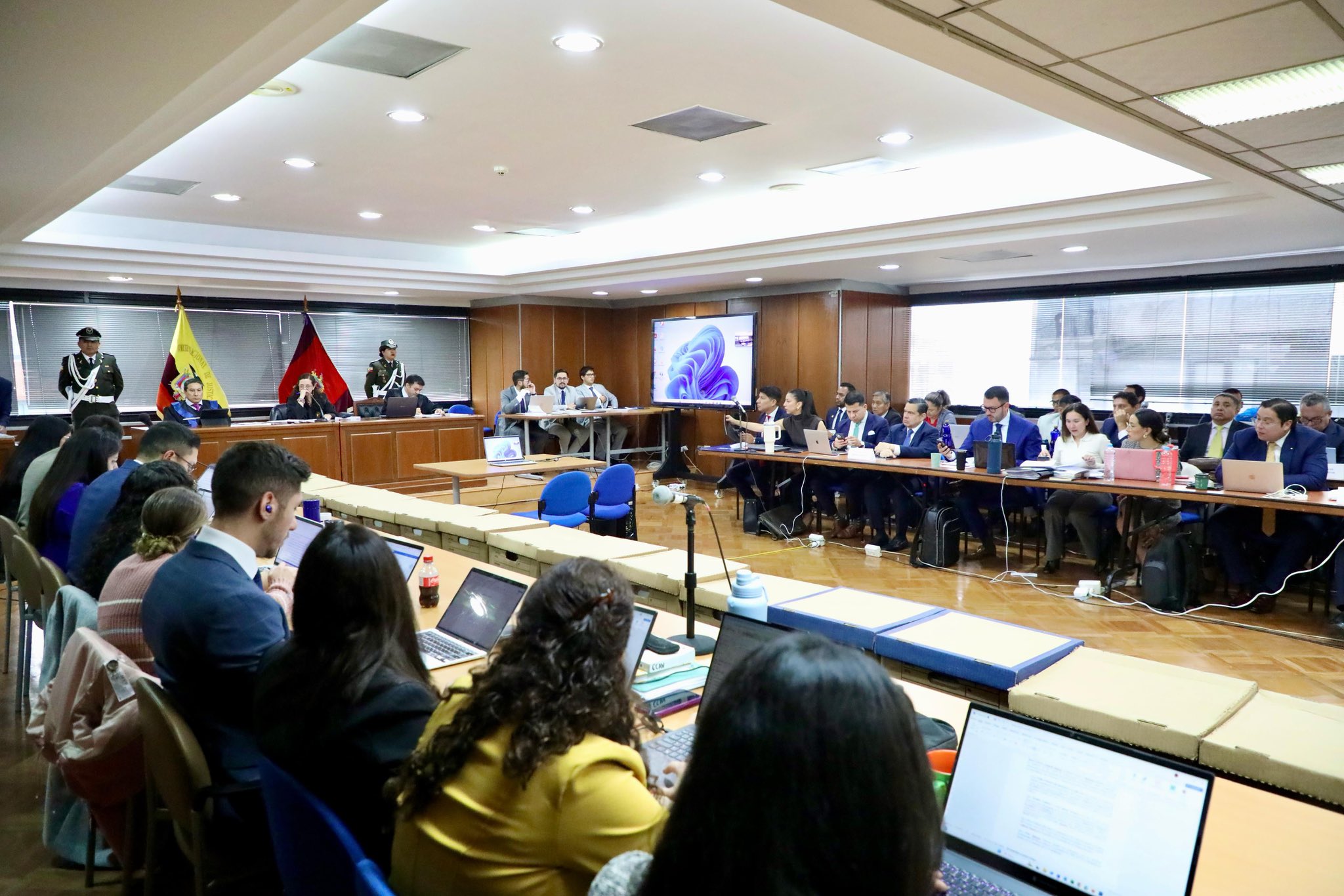 PROCESO. Primer día del juicio del caso Purga, en la Corte Nacional de Justicia en Quito, el 5 de febrero de 2025.