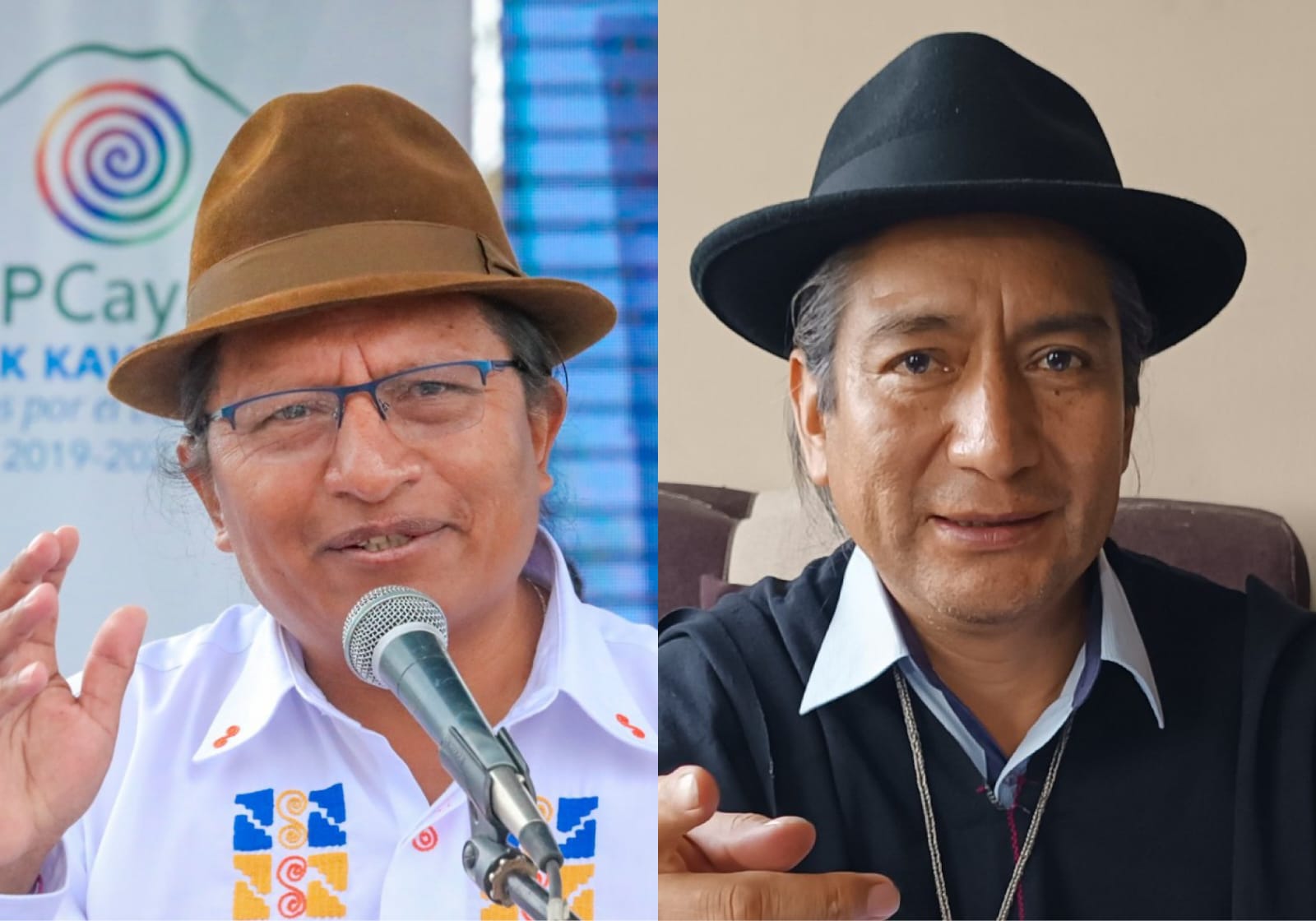 PROPUESTAS. Guillermo Churuchumbi, coordinador de Pachakutik, y Salvador Quishpe, ex asambleísta de Pachakutik. (Foto: Diseño con fotos de X).