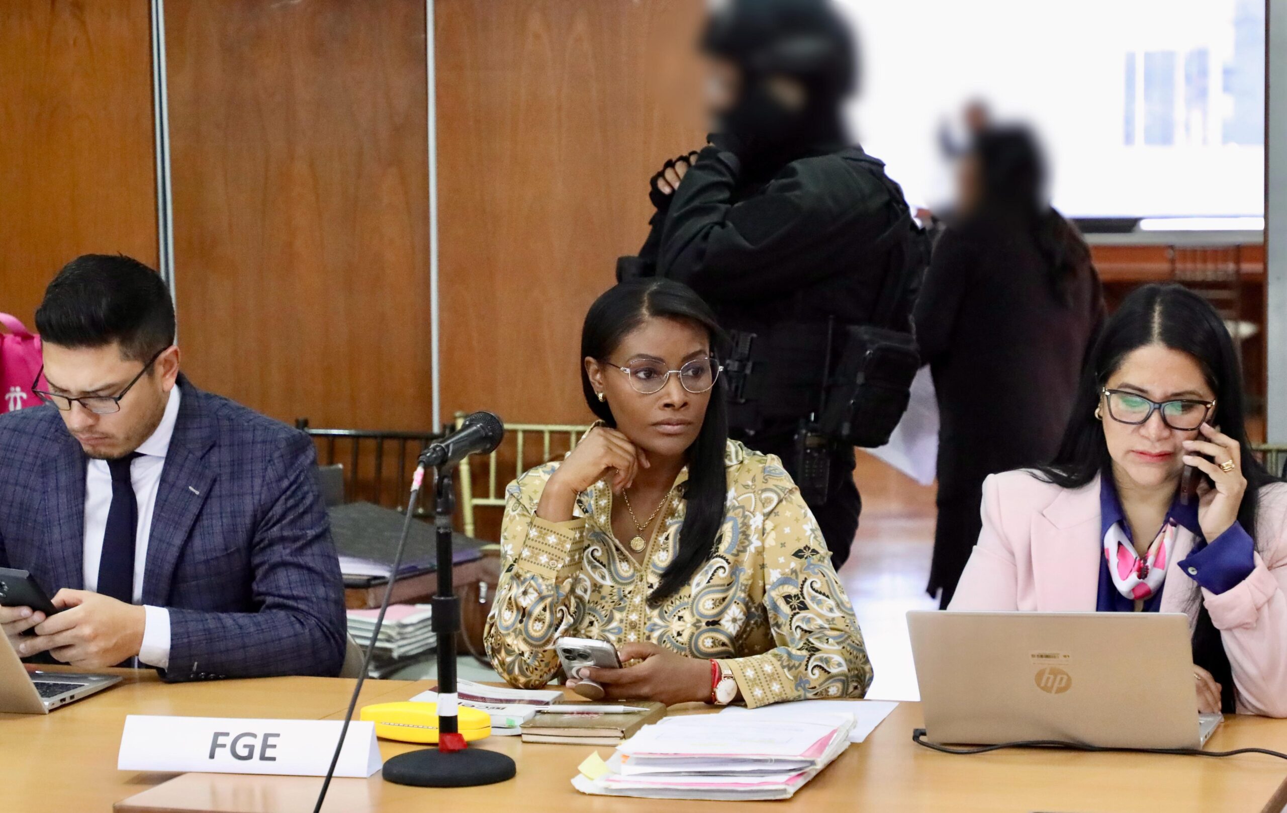 Diana Salazar en la audiencia del caso Las Torres, en Quito, el 24 de marzo de 2025.